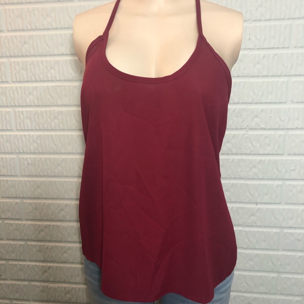 Burgundy spaghetti strap top